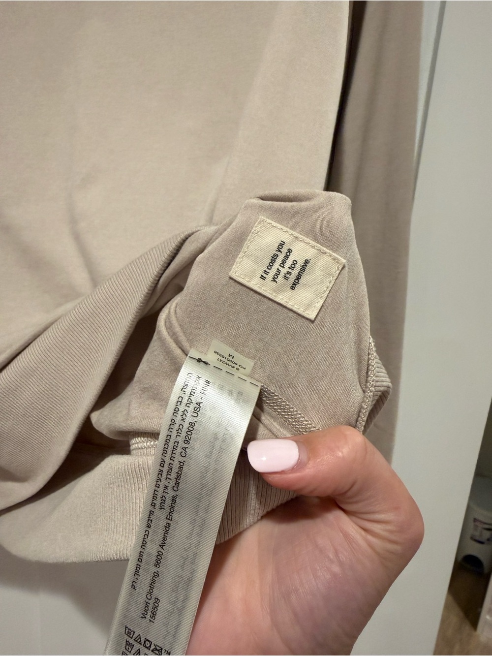 Vuori Long Sleeve Halo Crew in Ecru Heather - Picture 4 of 5
